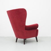 Artifort velvet red lounge chair by Theo Ruth, 1950's