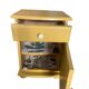 Chevet vintage relooké - jaune ocre et motif végétal