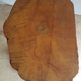 Table basse en bois massif d’orme double plateaux