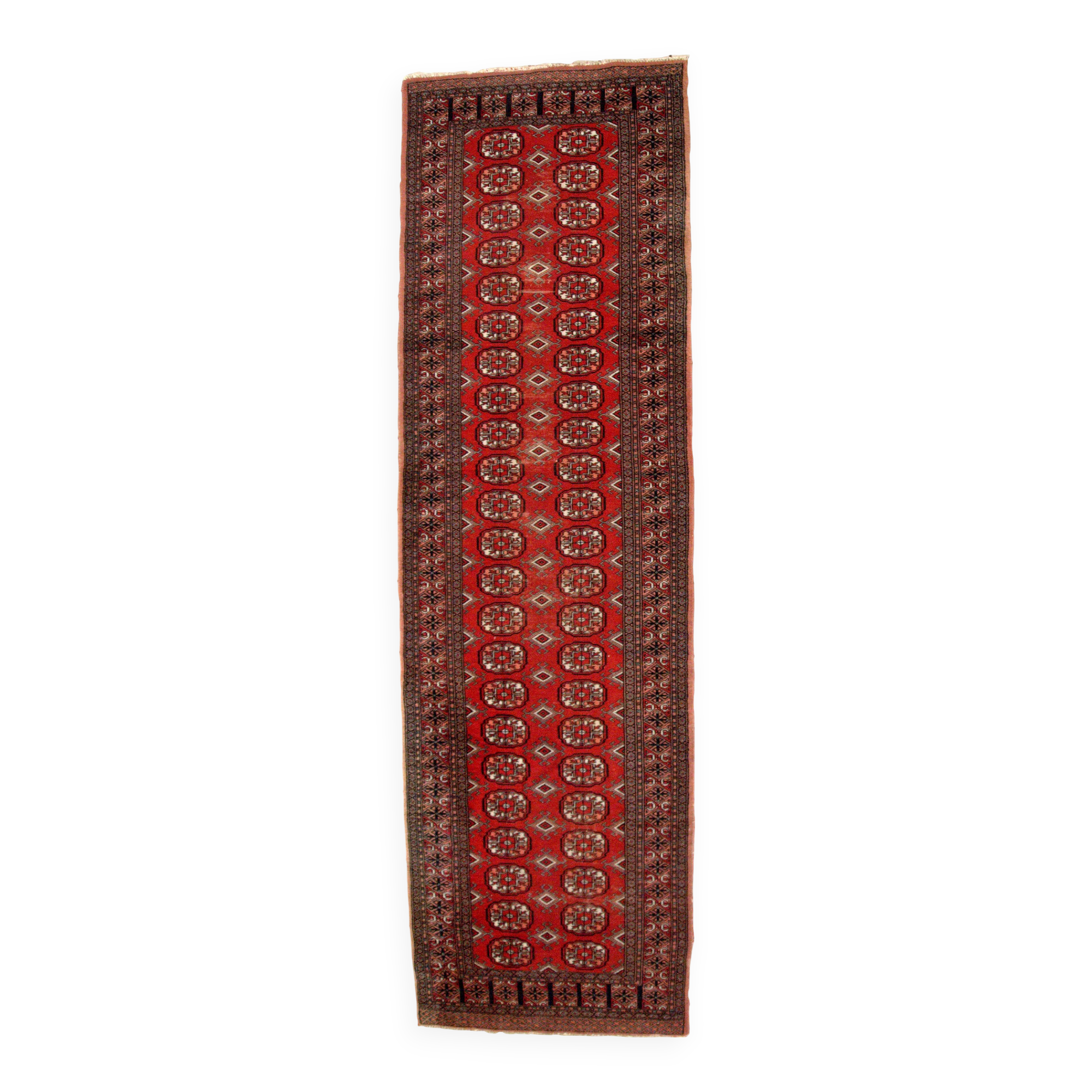 Tapis Vintage Bukhara Uzbek en Laine, Années 1960, Élégance Authentique