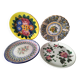 Set of four floral plates Longwy Toledo Talavera Sarreguemines LB