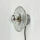 Thick structured ice glass wall light flush mount by Peill & Putzler, 1970s
