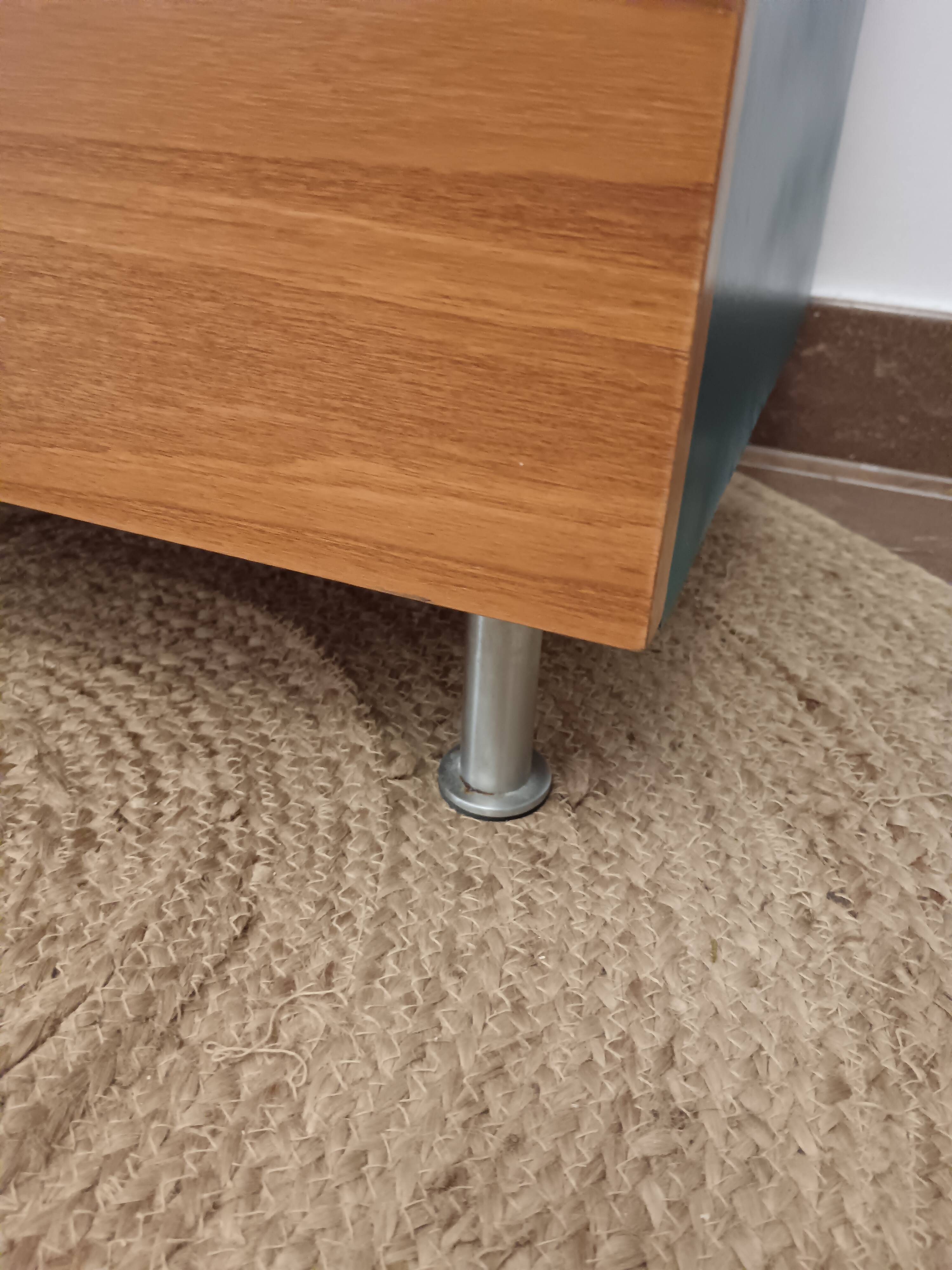 Table de chevet / Meuble d'appoint vert canard et bois – Style Scandinave