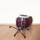 Dark red leather hairdresser's chair