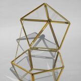 Glass and brass jewelry box