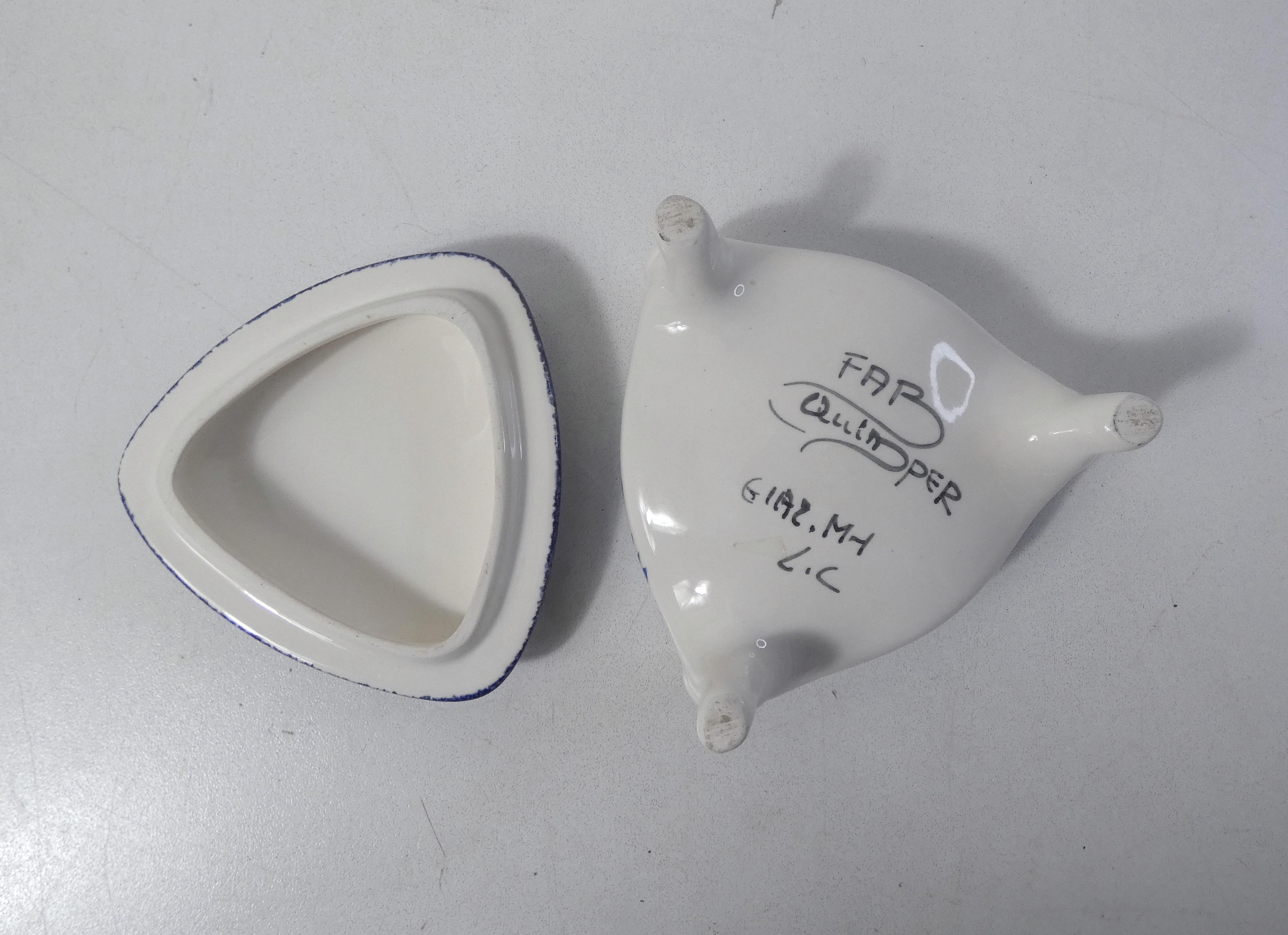 Quimper signed FAB faience box