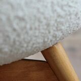 Mid Century Modern Lounge Chair, Czech Republic, 1950s, French Boucle Fabric