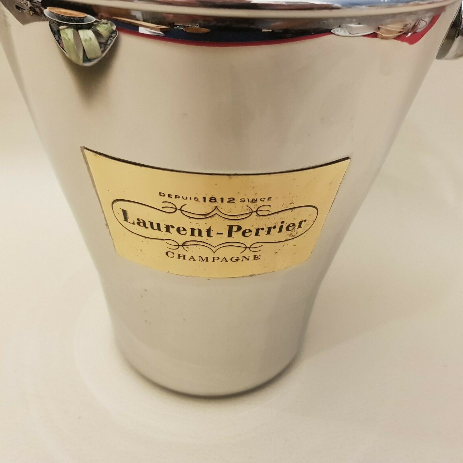 Laurent Perrier leather handle champagne bucket