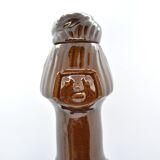 Ceramic decanter and glasses, Bolesławiec, Poland, 1960s