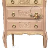 Petite commode ART DÉCO esprit coiffeuse terracotta