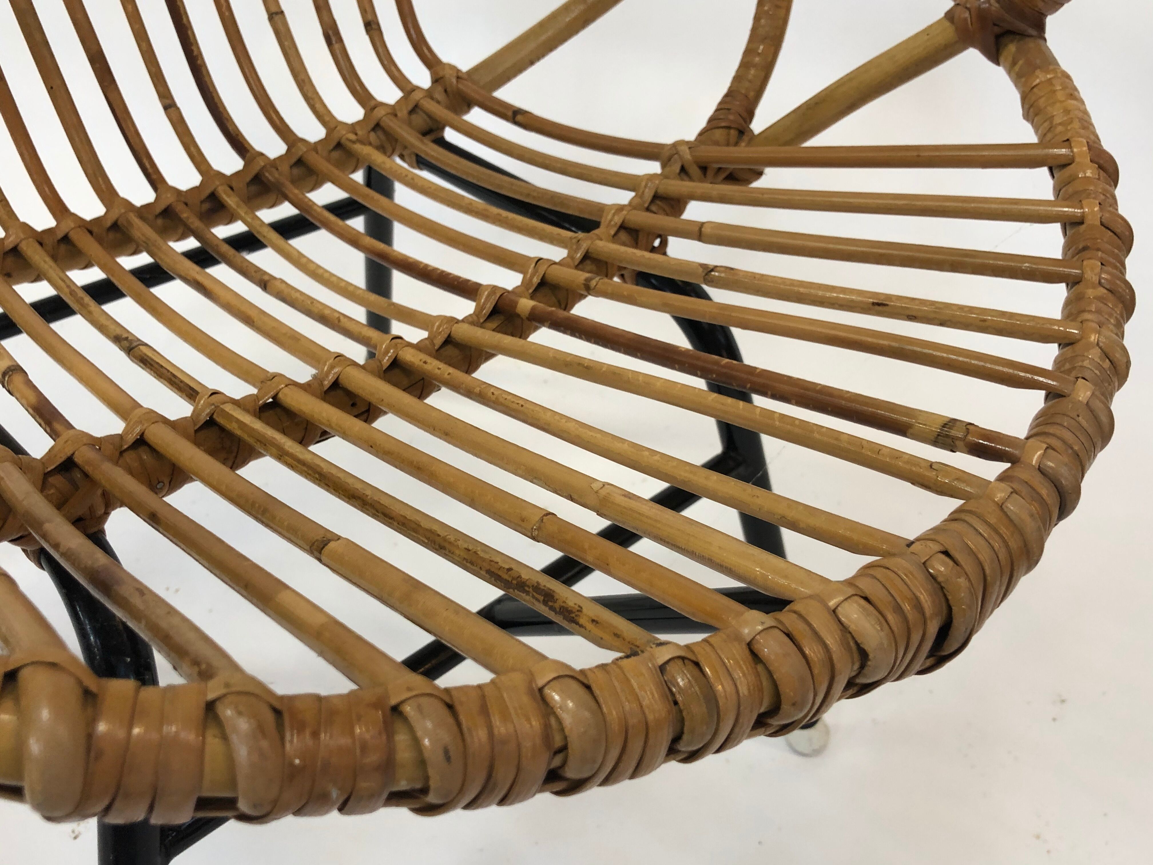 Rohe Noordwolde rattan chair, 1960, Netherlands XL siz
