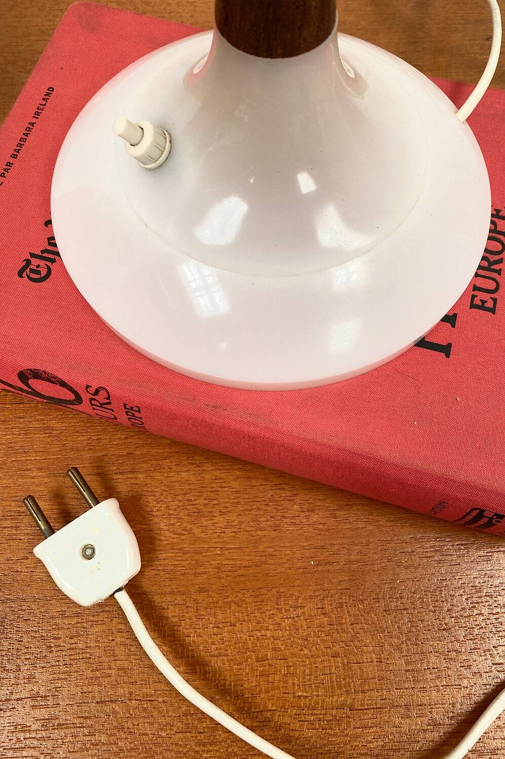 Lampe à poser blanche champignon vintage