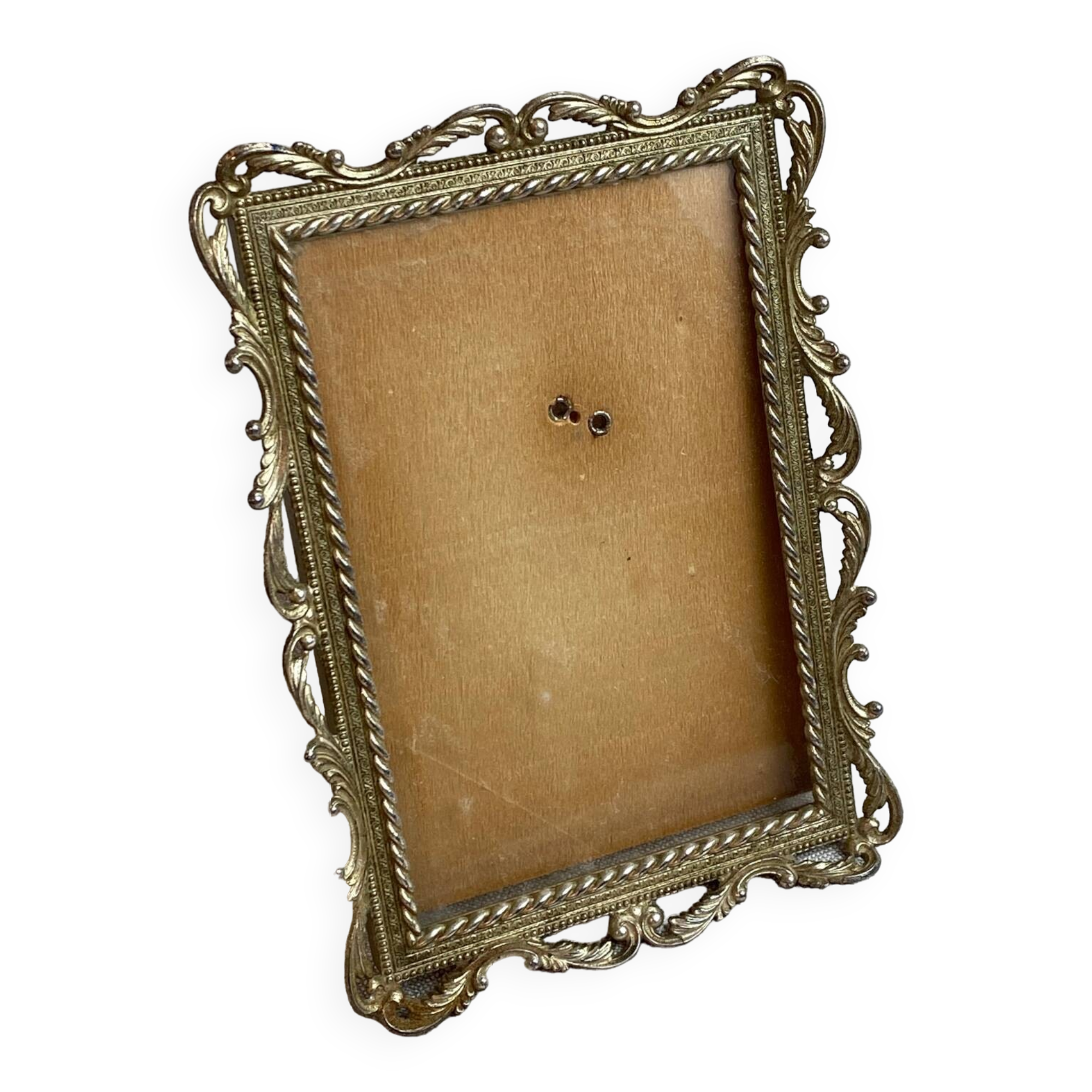 Italian gold metal frame on stand