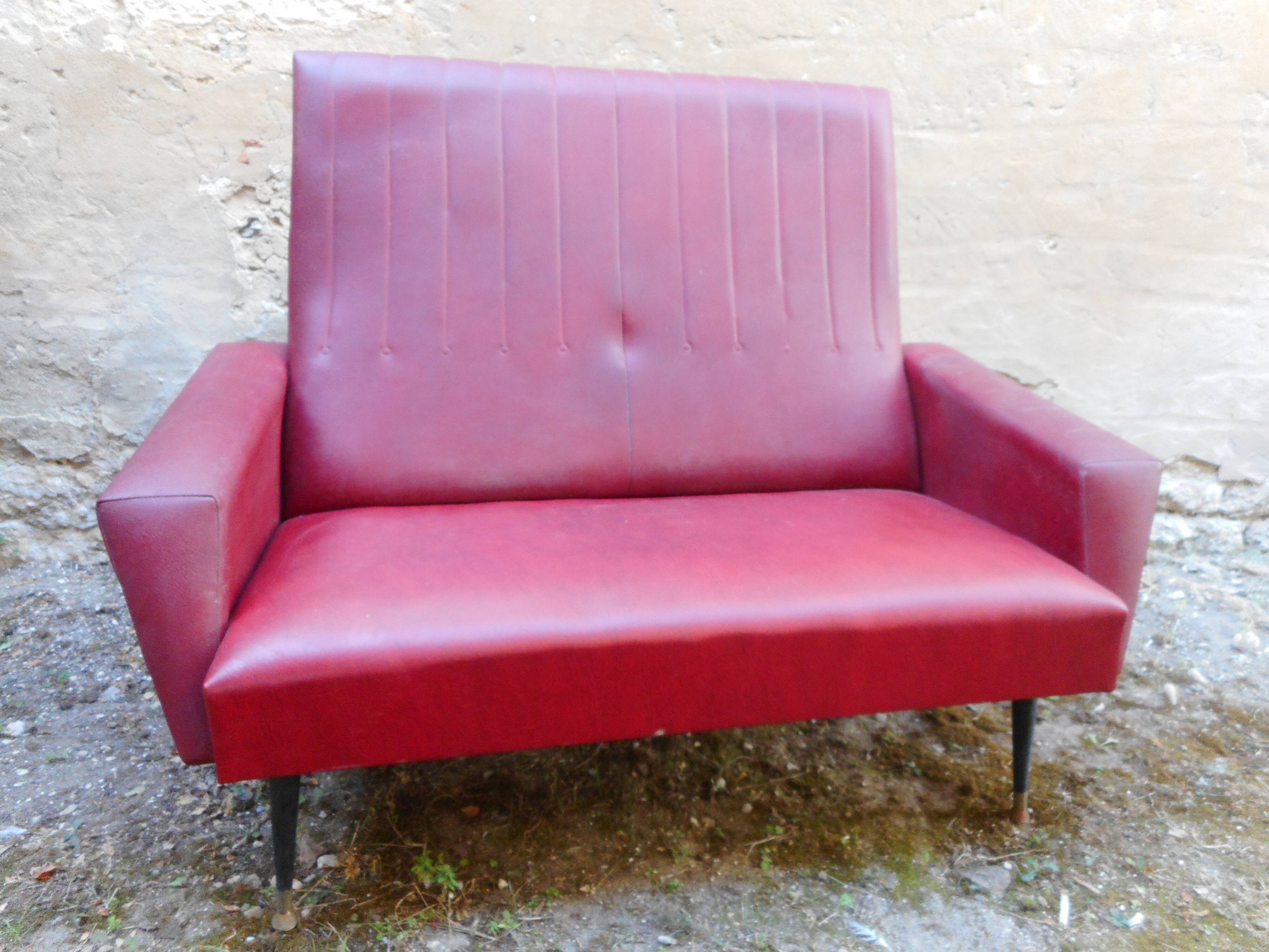 Sofa 2 place skai red