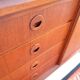 Commode vintage style années 60-70, motif teck, style rétro.