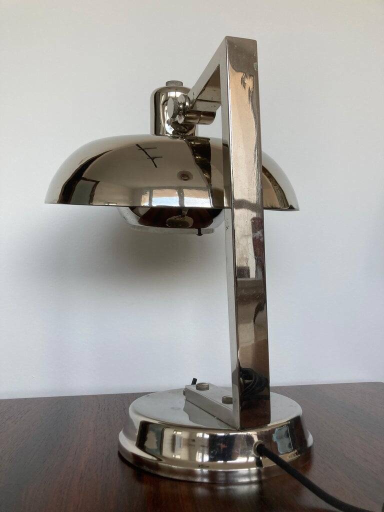 Design rare Bauhaus chrome table lamp, 1930s