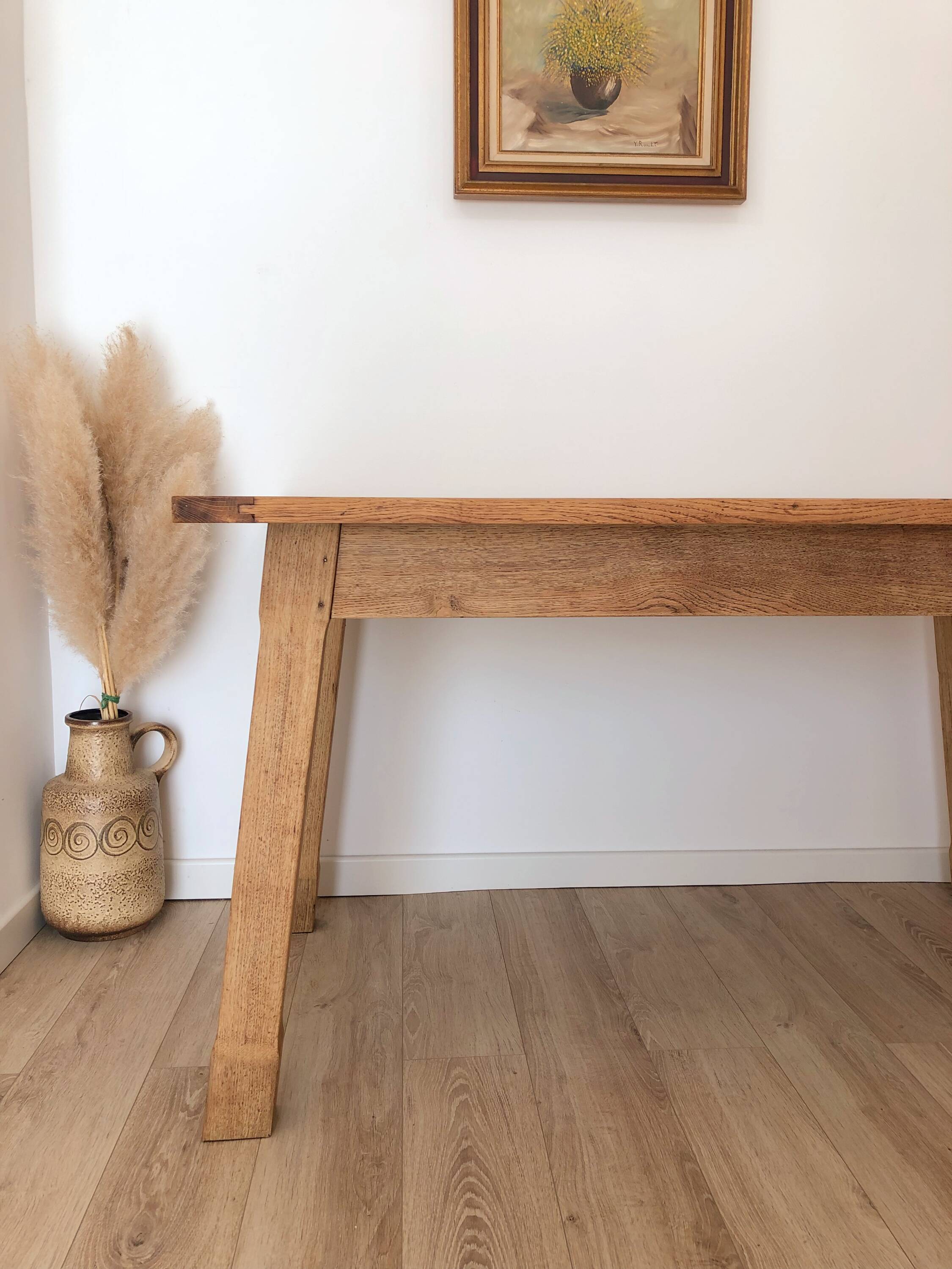 Vintage solid oak farmhouse table