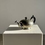 Small teapot, pewter coffee pot flattened oval shape