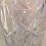 Cylinder vase in chiseled crystal / vintage 60s-70s