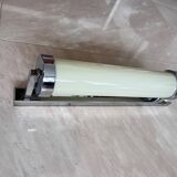 Big chrome milk glass Bauhaus / functionalist wall lamp - 1930s