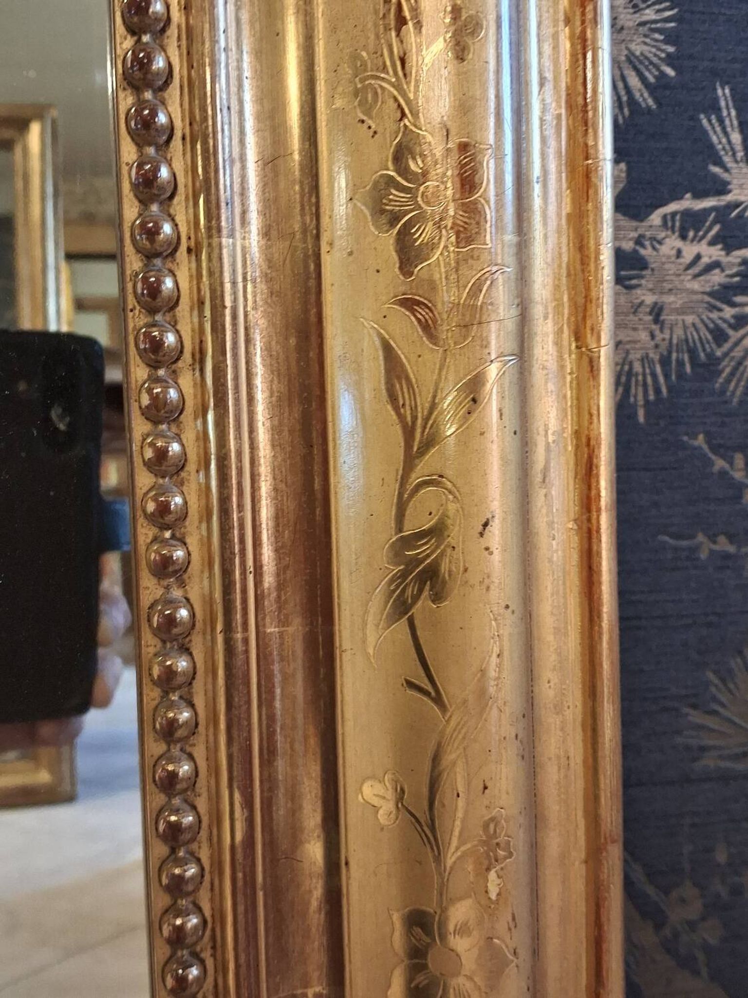 Louis Philippe mirror with pediment 148 x 95