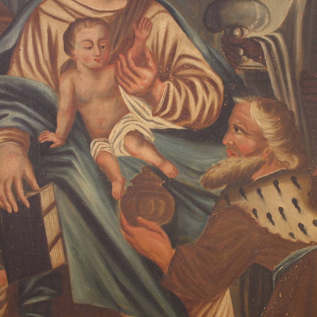 19th century Spanish painting Adoration of the Magi