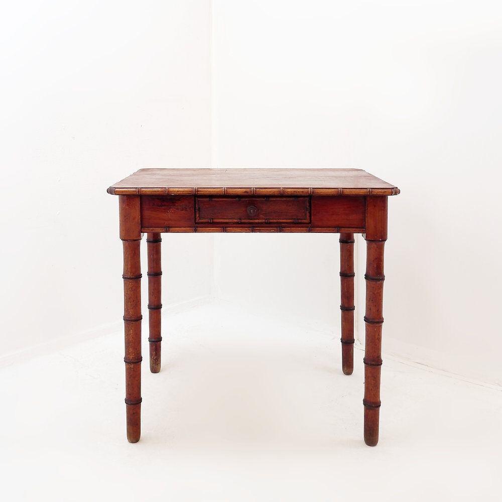 French faux bamboo desk in pine - Early 20th century