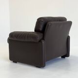 Fauteuil Coronado vintage B&B Italia en cuir marron foncé