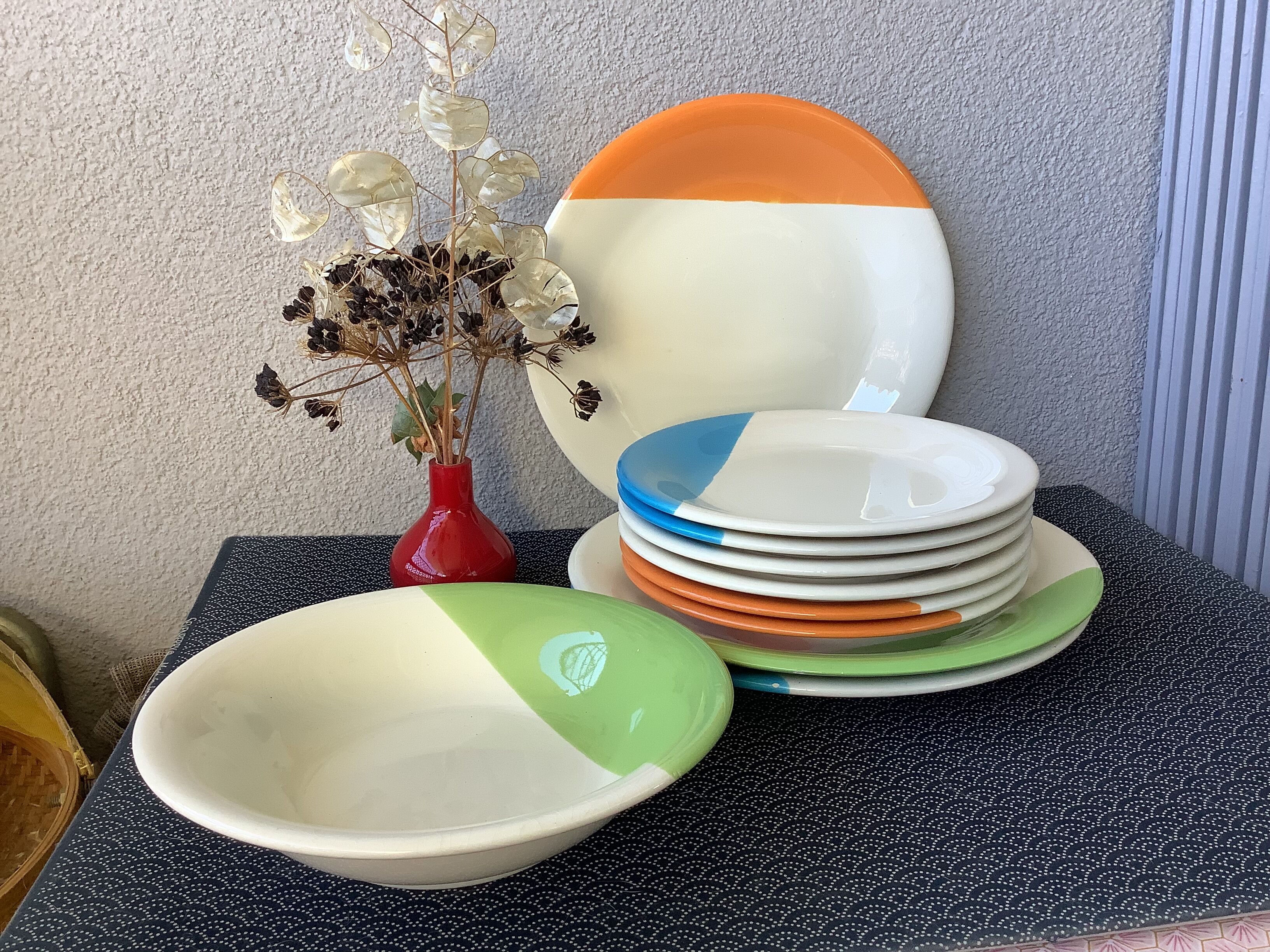 Plates Geneviève Lethu vintage modernist