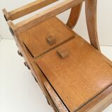 Wooden sewing cart