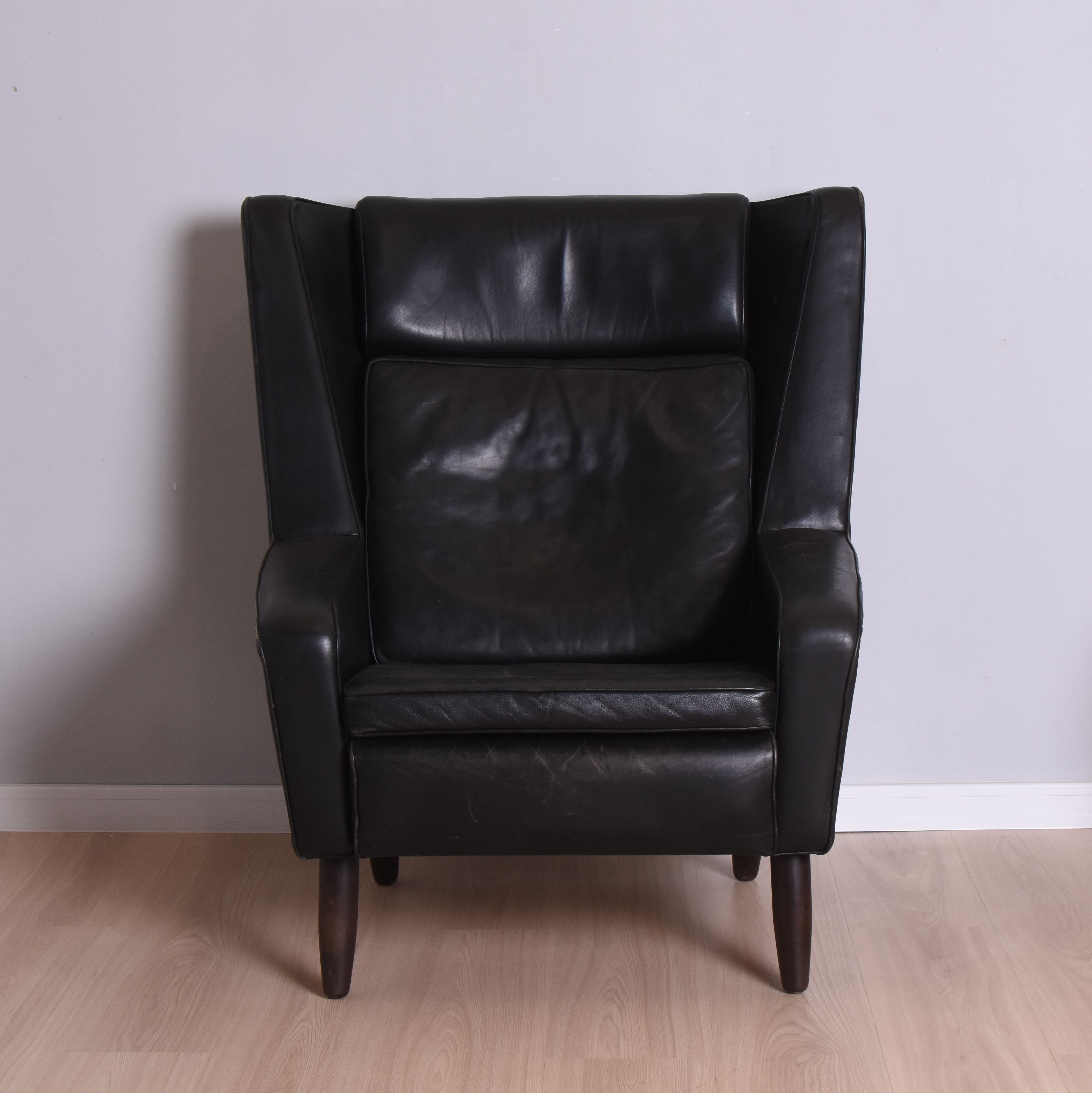 Scandinavian leather armchair, 1960s