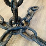 Large brutalist iron floor lamp