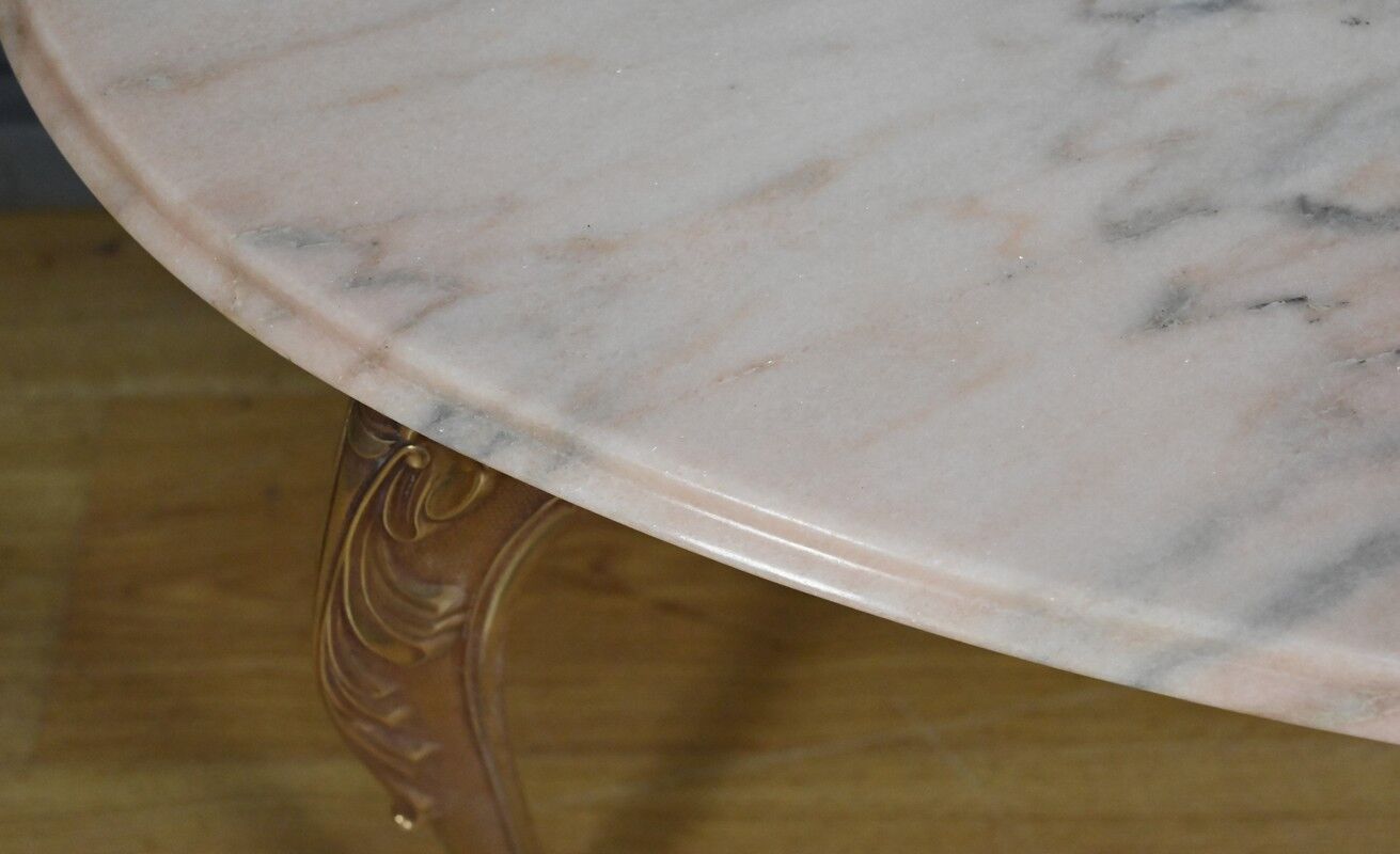 Marble and brass coffee table, Louis XV style – mid 20th century