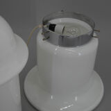 White glass floor lamp, czechoslovakia, 1970s
