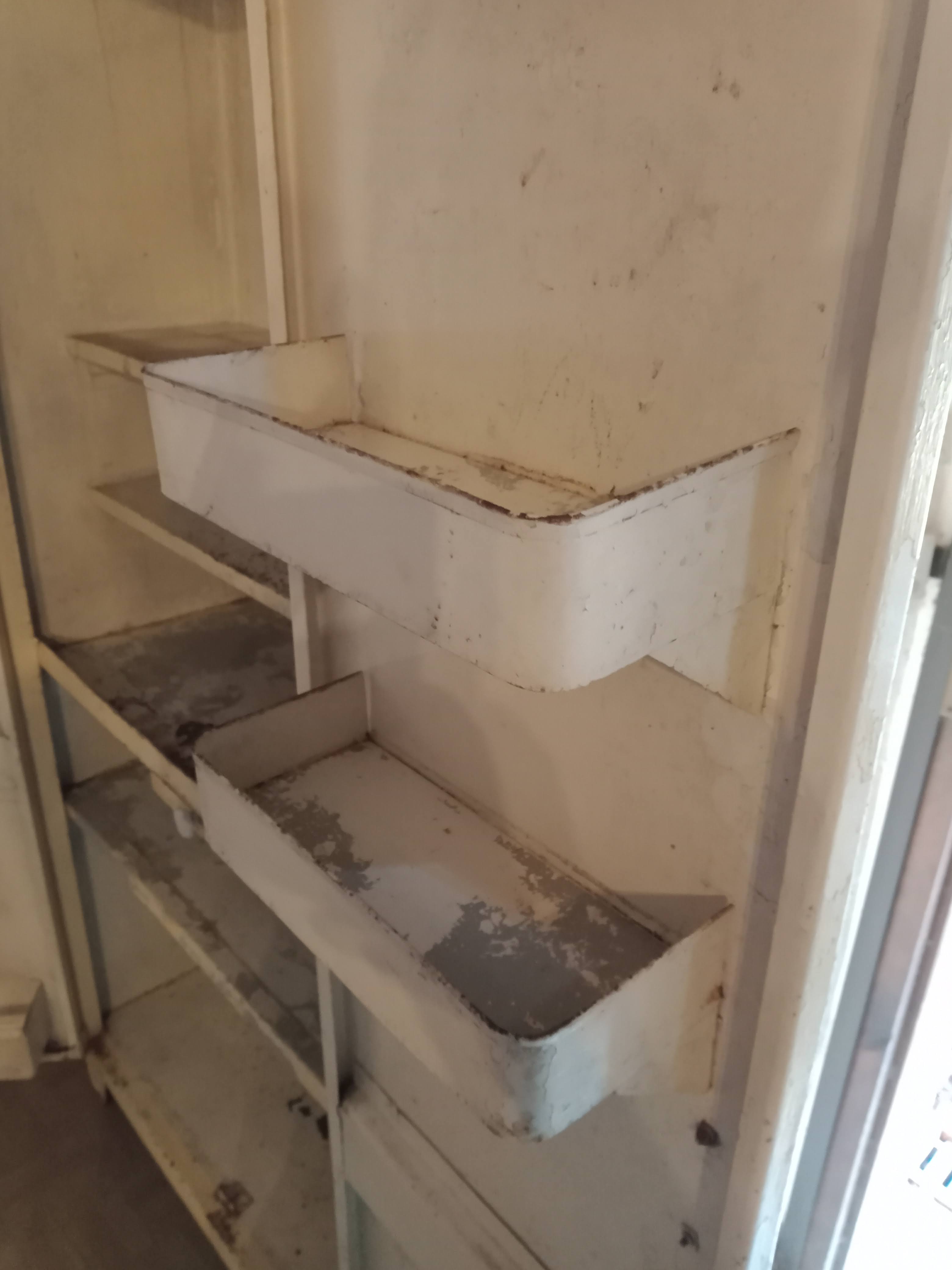 antique metal cabinet two doors