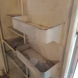 antique metal cabinet two doors