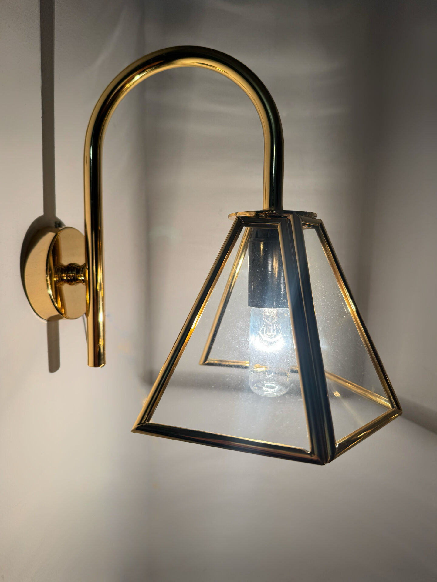 Vintage gold swan neck wall lights