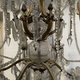 Lustre "Fontaine " de style Louis XV en bronze et pampilles XX siècle