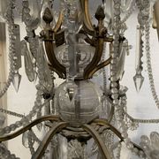 Louis XV style "Fontaine" chandelier in bronze and 20th century pendants
