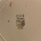 8 colorful flat plates Digoin Sarreguemines 20th century