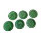 8 green barbotine plates from the early 20th century.