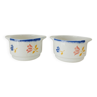 Lot de 2 petits bols à oreilles fleuris