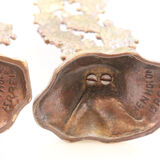 Old pair of vintage Hein Holon Israel cactus candlesticks