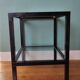 Rectangular table, end of sofa in metal and glass Vintage Vandel stone