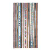 1970s Vintage Turkish Oushak Handmade Wool Cotton Blue Runner Rug 163x306