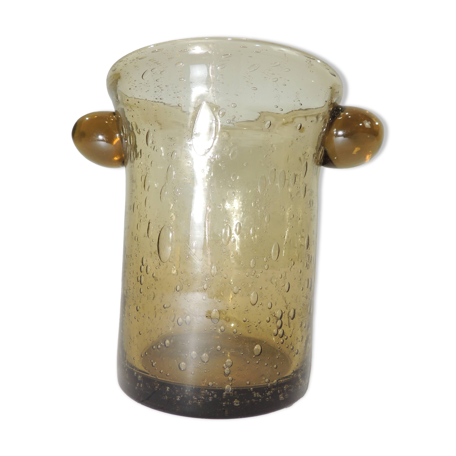 Smoked bubble glass ice bucket, Biot