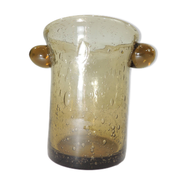 Smoked bubble glass ice bucket, Biot