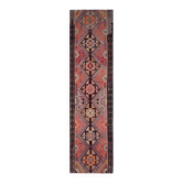 1970s Turkish Oushak Handmade Wool Cotton Orange Runner Rug 90x400