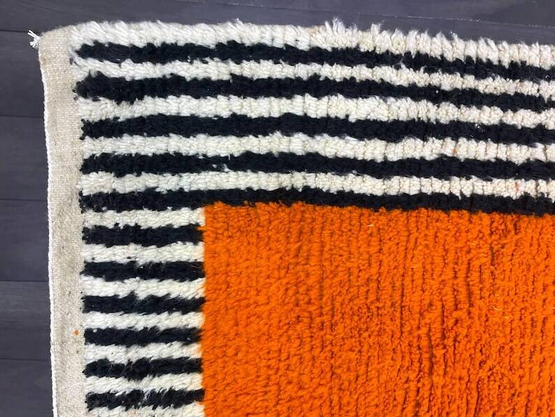 Berber Moroccan rug orange 250cm x 150cm