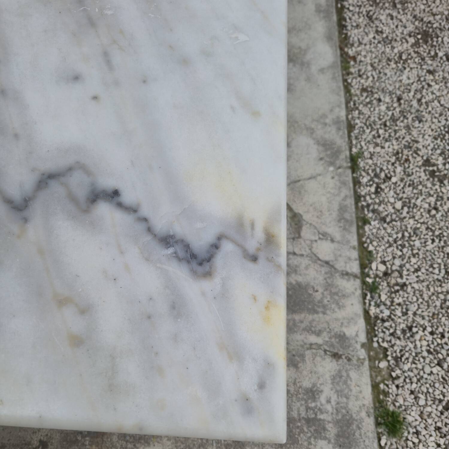 Antique cast iron and marble bistro restaurant table